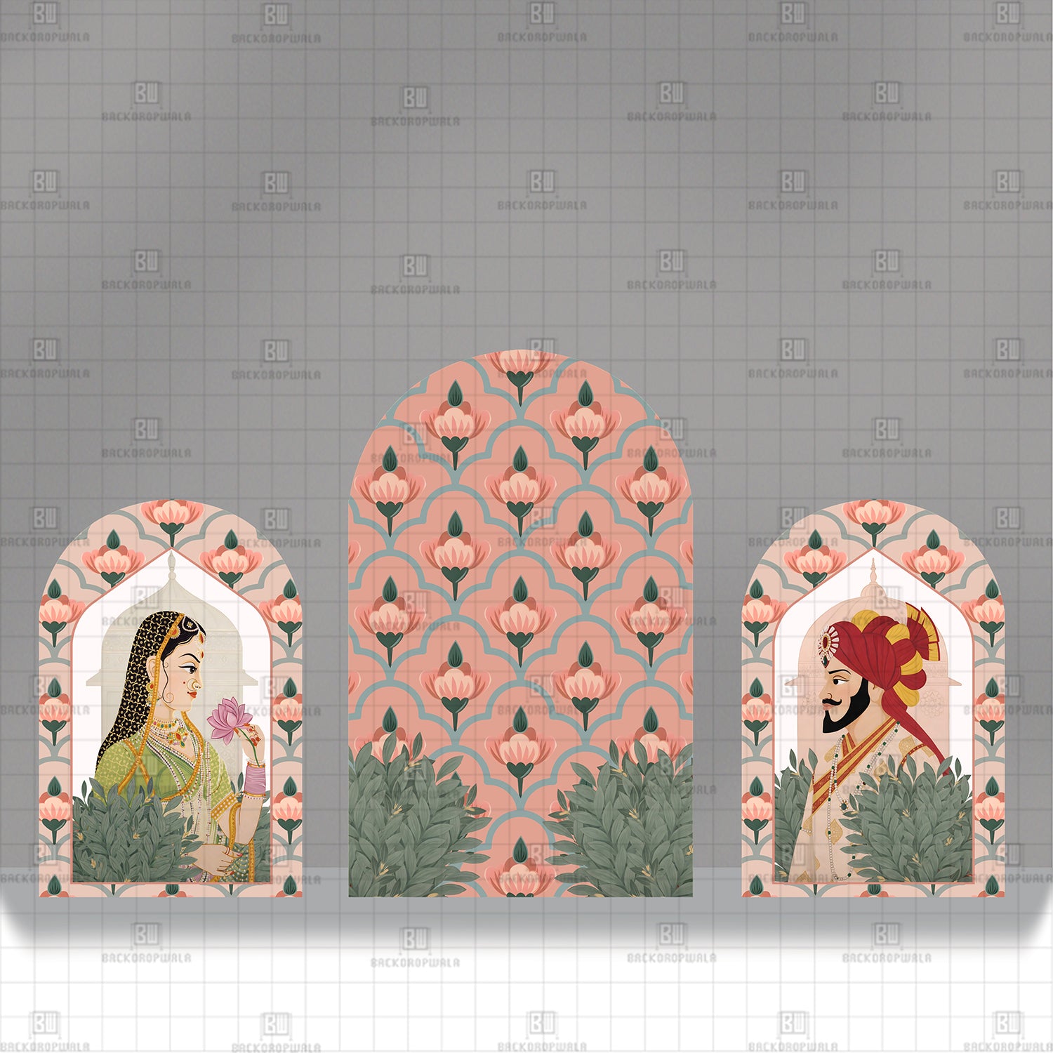 The Prince & Princess of the Peach Pavilion Theme Printed Event Backdrop