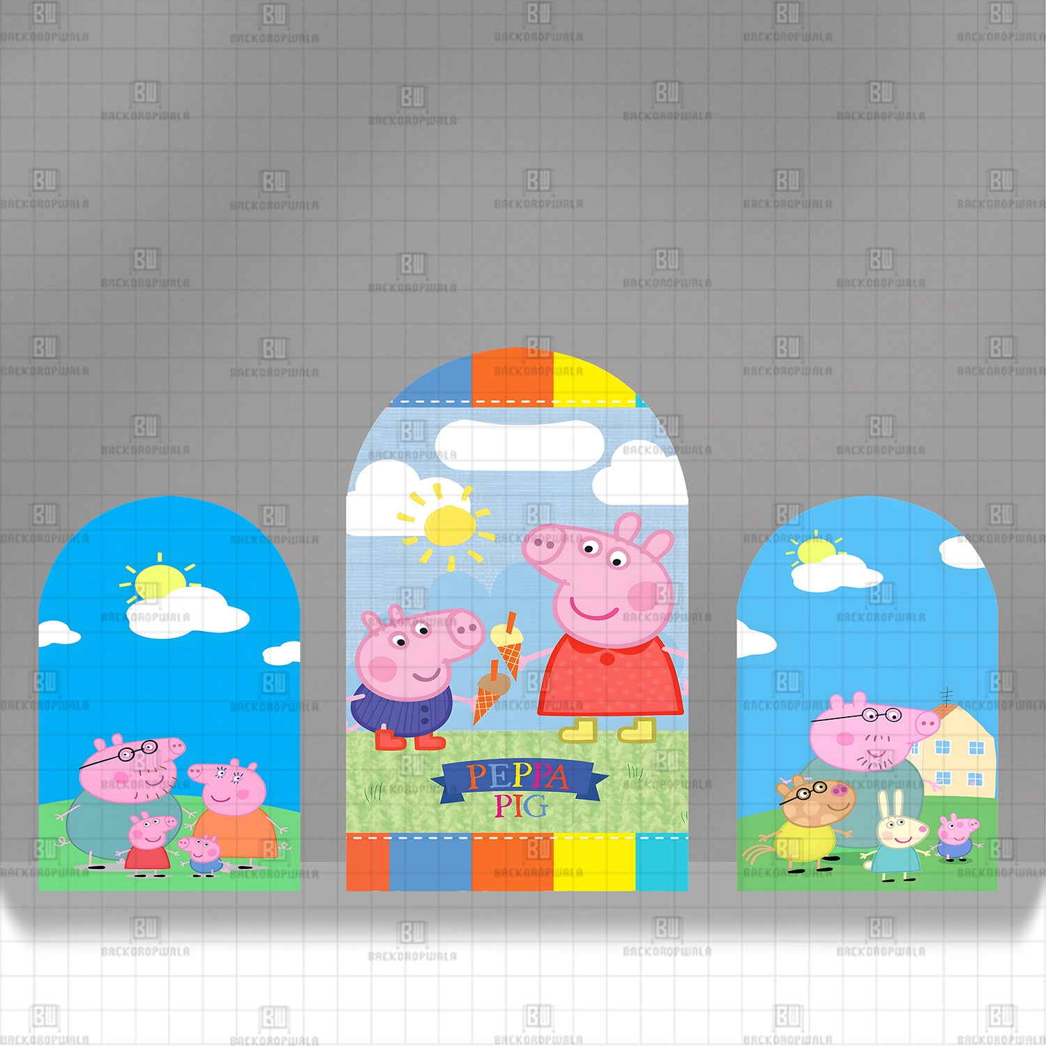 The Whole Pig Family Reunion Theme Printed Event Backdrop