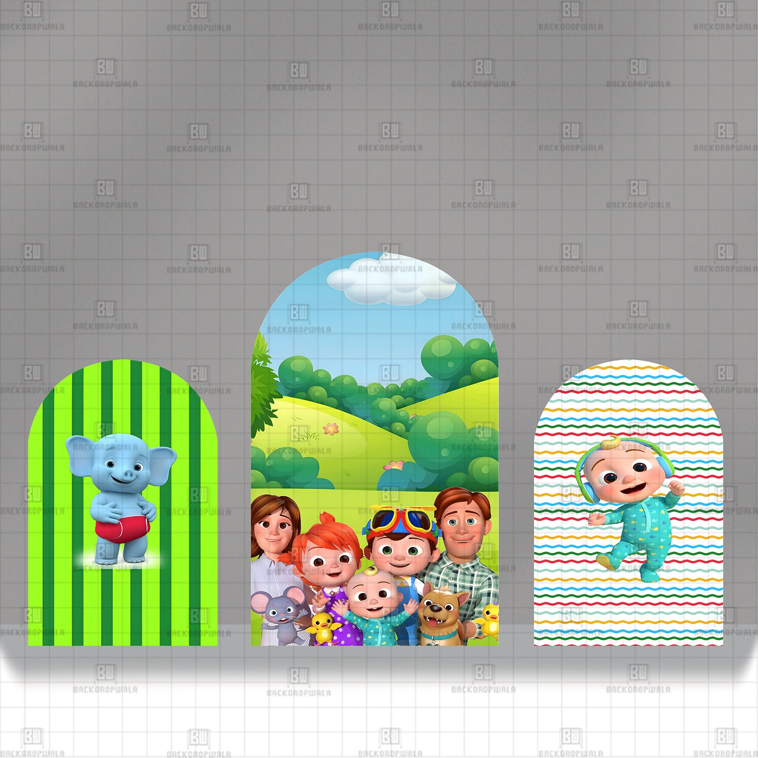 Cocomelon Cloud-Hop Theme Printed Event Backdrop