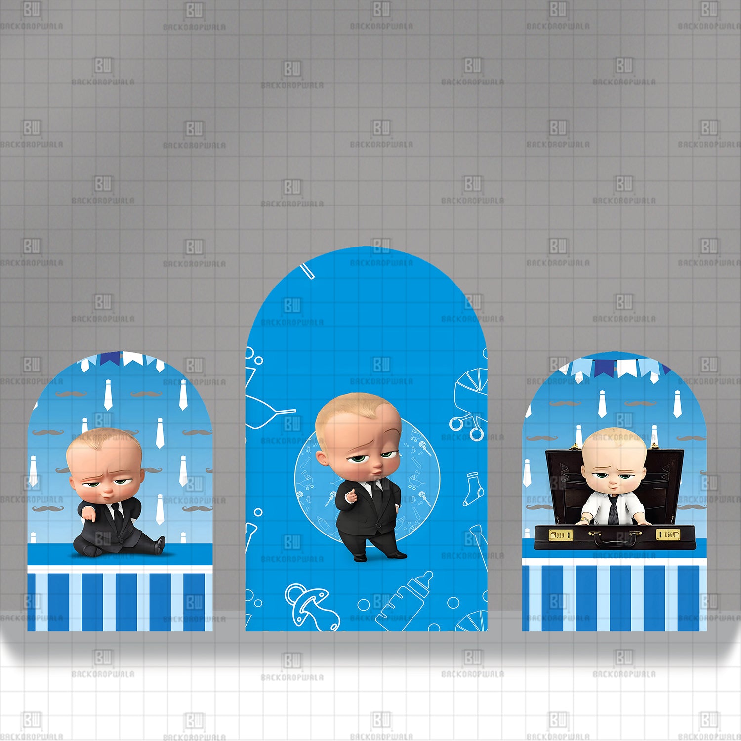 Boss Baby Blue Theme Printed Event Backdrop