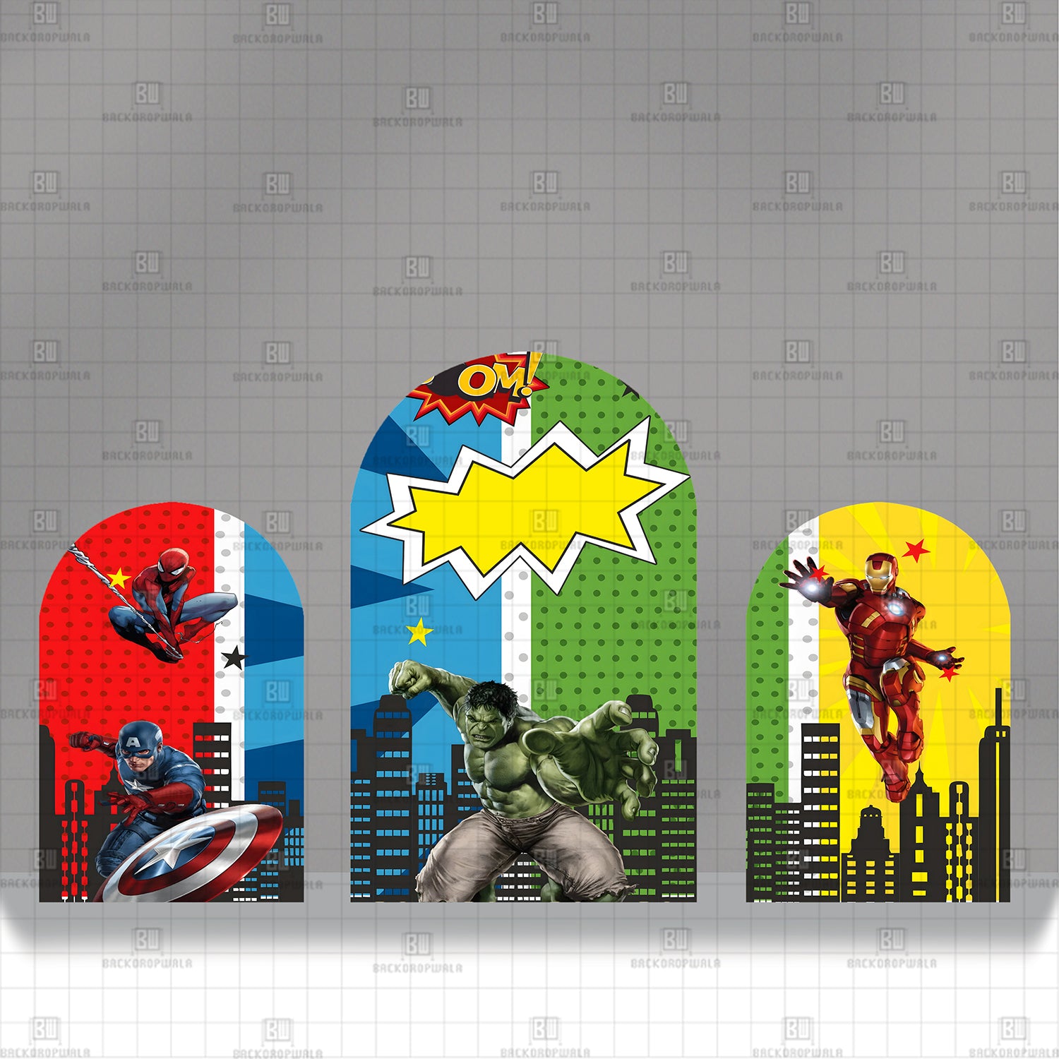 Avengers Hulk & Ironman Theme Printed Event Backdrop