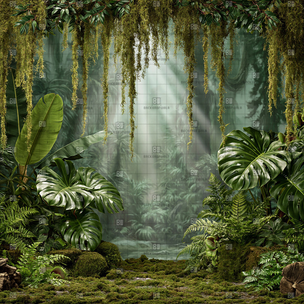 Forest Cascade Ganesh Decoration Printed Backdrop