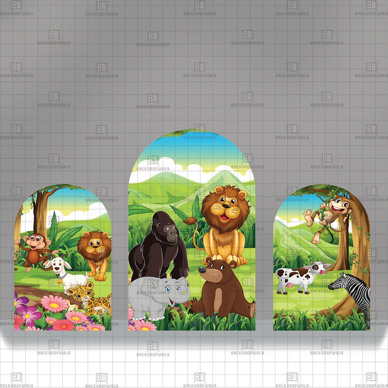 Animal Theme Printed Event Backdrop
