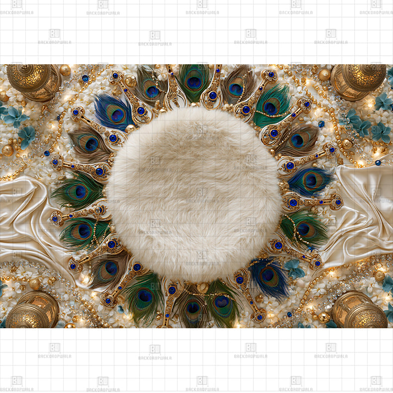 Divine White Conch Shell Theme Born Baby Backdrop