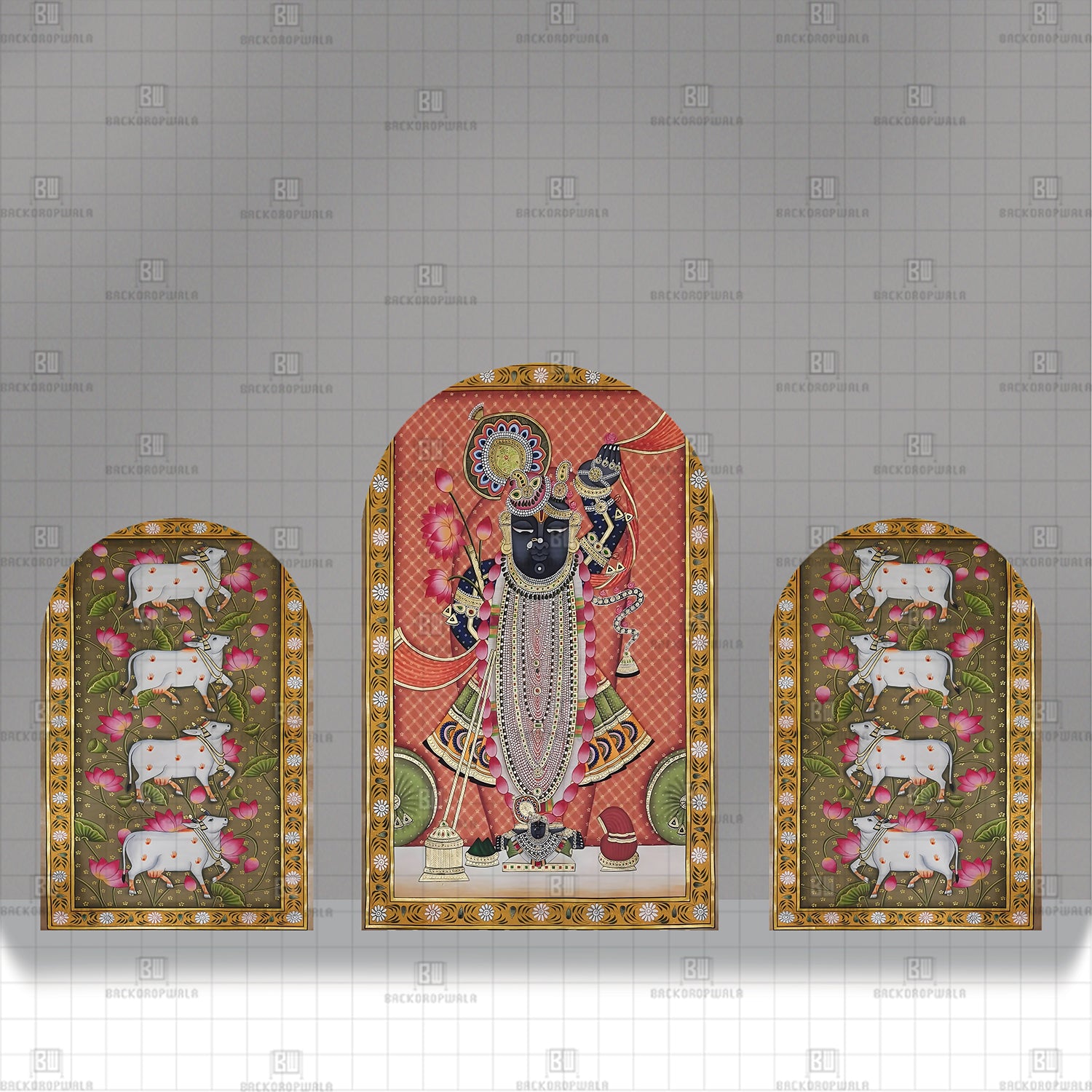 Lotus Path of the Holy Cows Theme Printed Event Backdrop