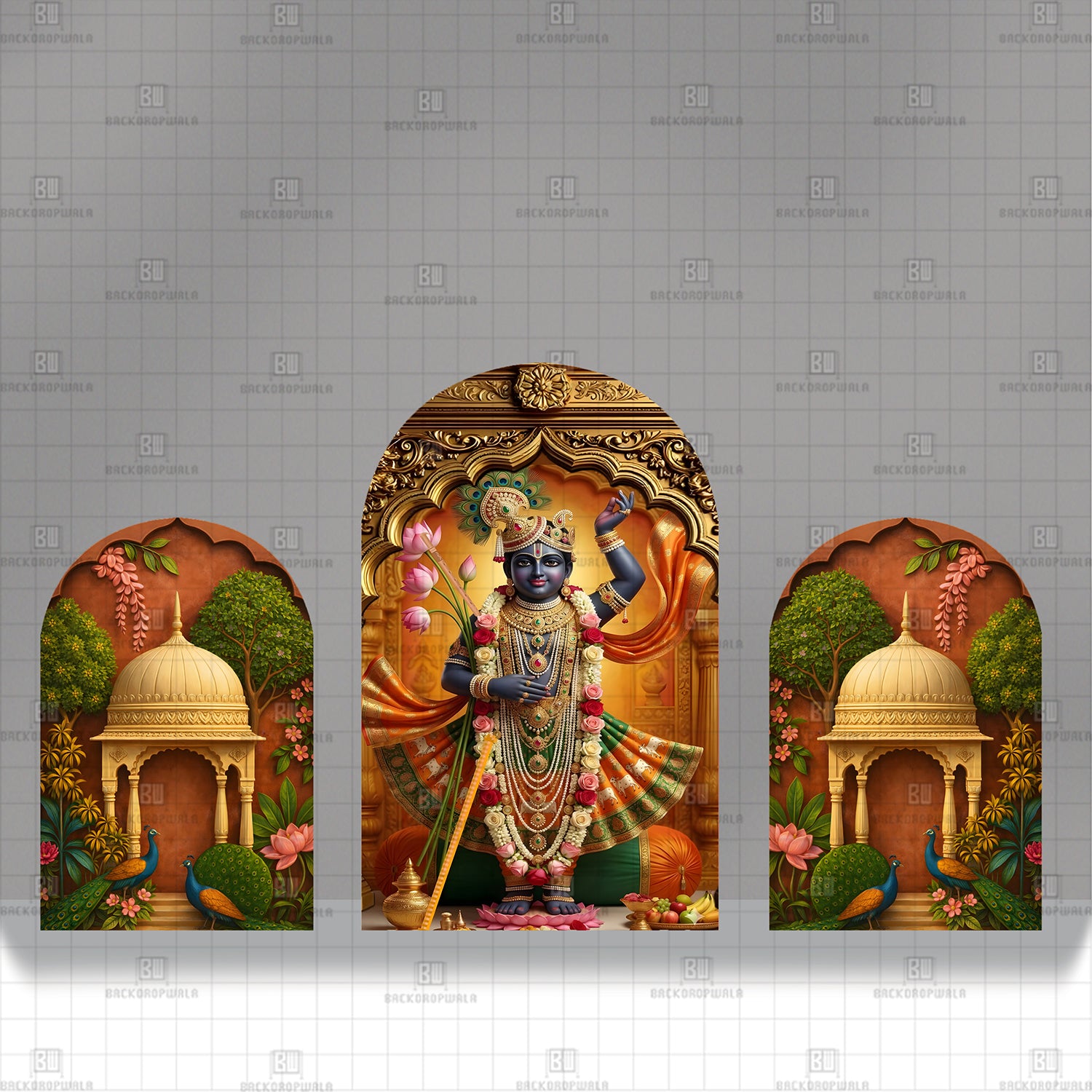Grandeur of the Divine Pavilion Theme Printed Event Backdrop