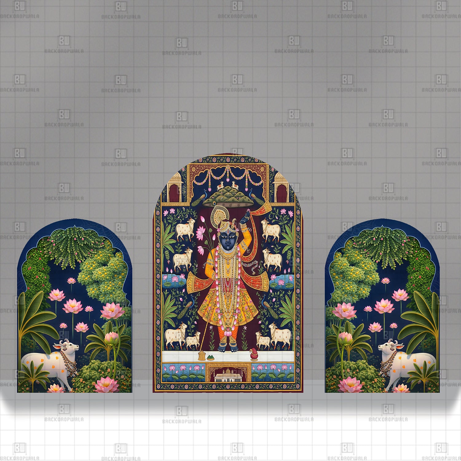 The Golden Avatara Theme Printed Event Backdrop