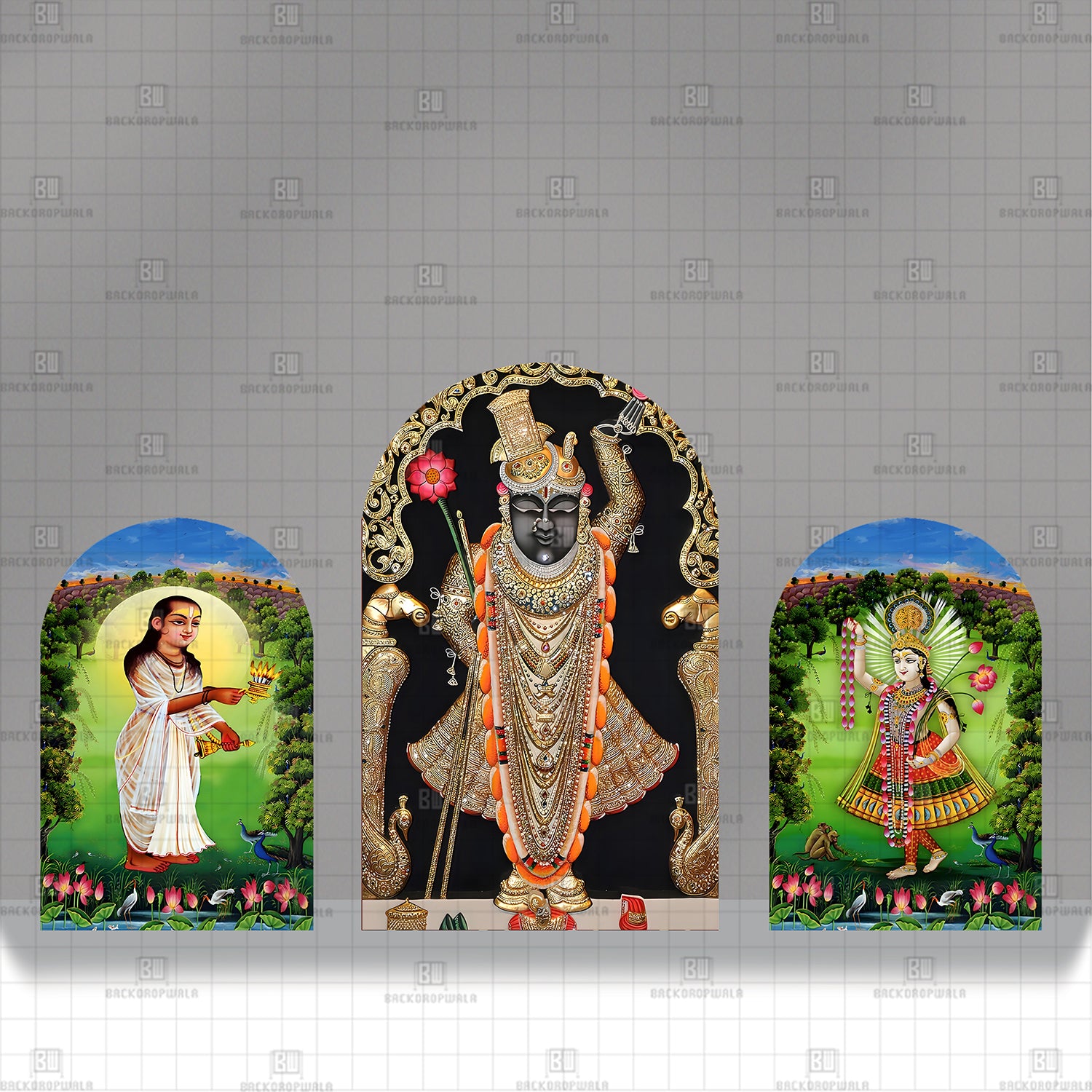 The Path of Devotion of Shreenathji Theme Printed Event Backdrop