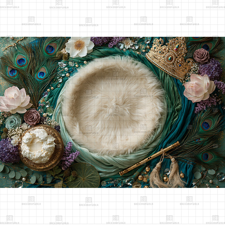 Divine Blessings Festive Theme Born Baby Backdrop