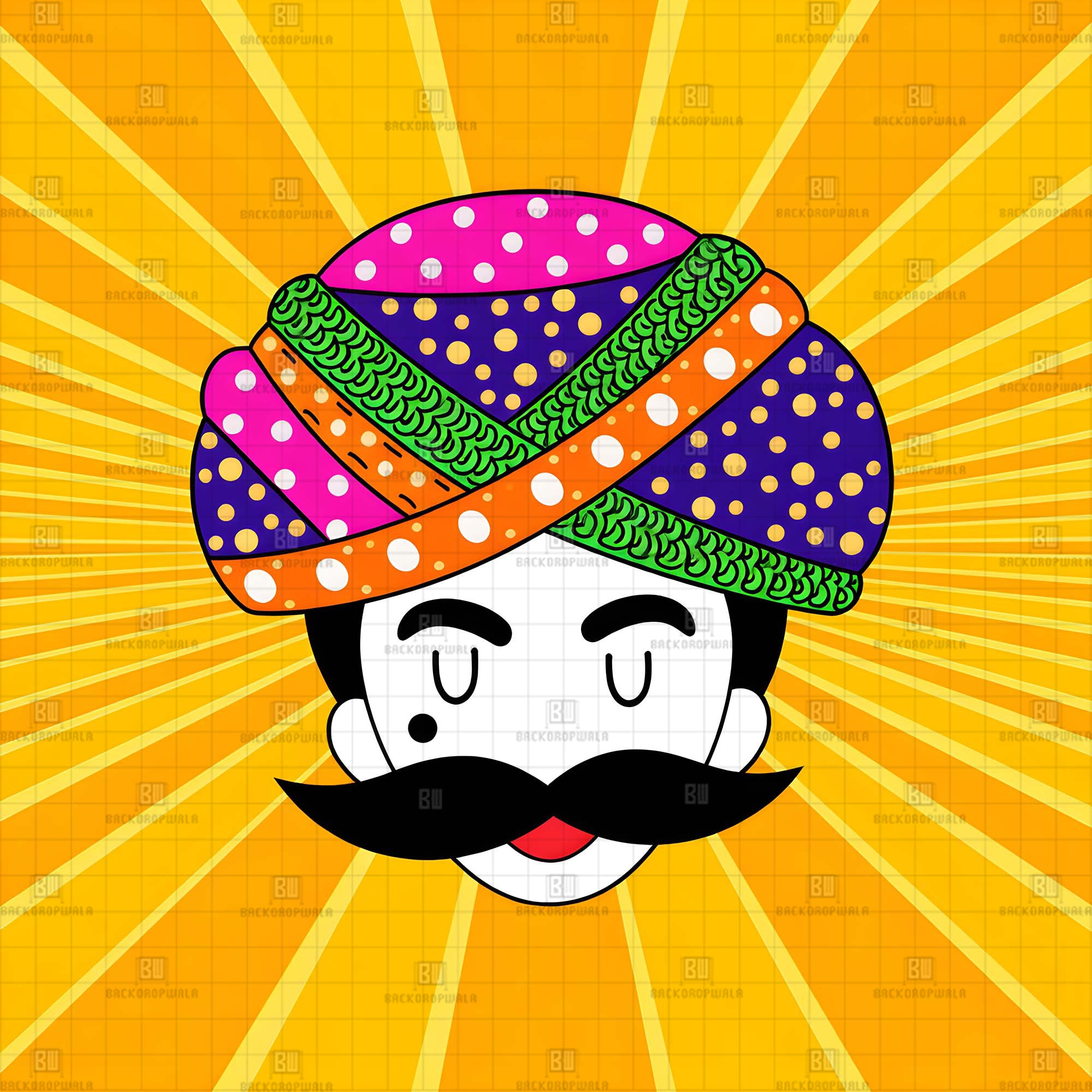 Rajasthani Man Carnival & Haldi Theme Backdrop