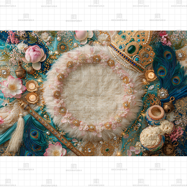Golden Heritage Nest Theme Born Baby Backdrop