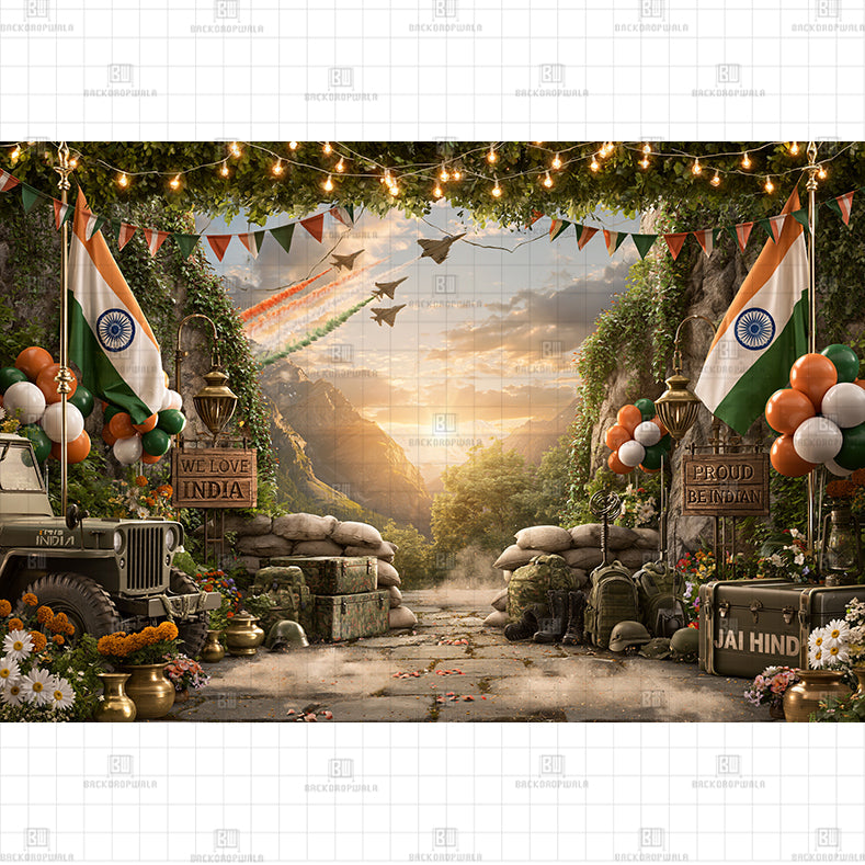 INDIAN FLAG STAGE THEME BACKDROP