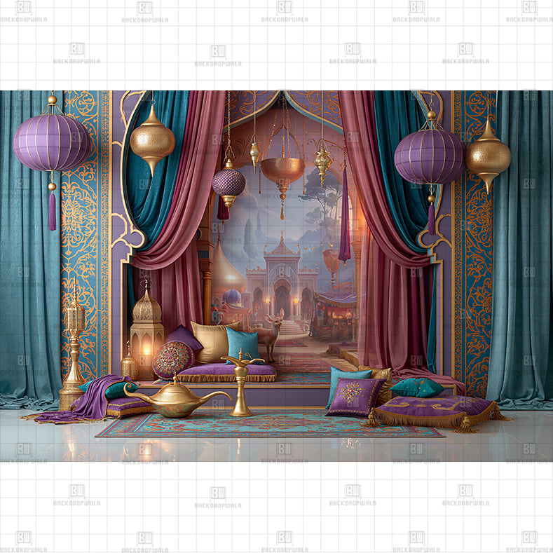 Arabian Nights Palace Backdrop Printed Baby Backdrop