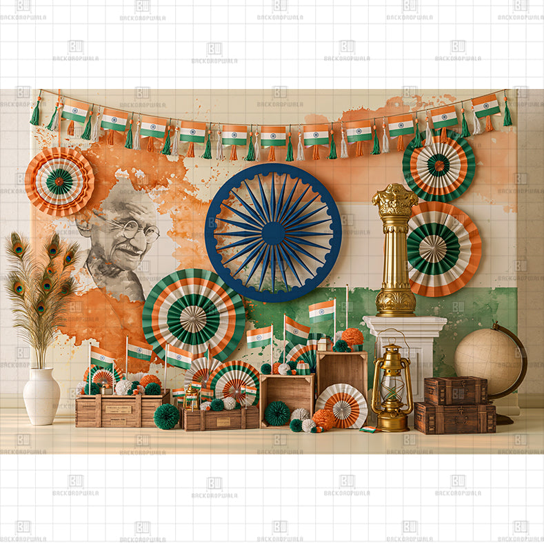 Saffron Green Stage Printed Baby Backdrop