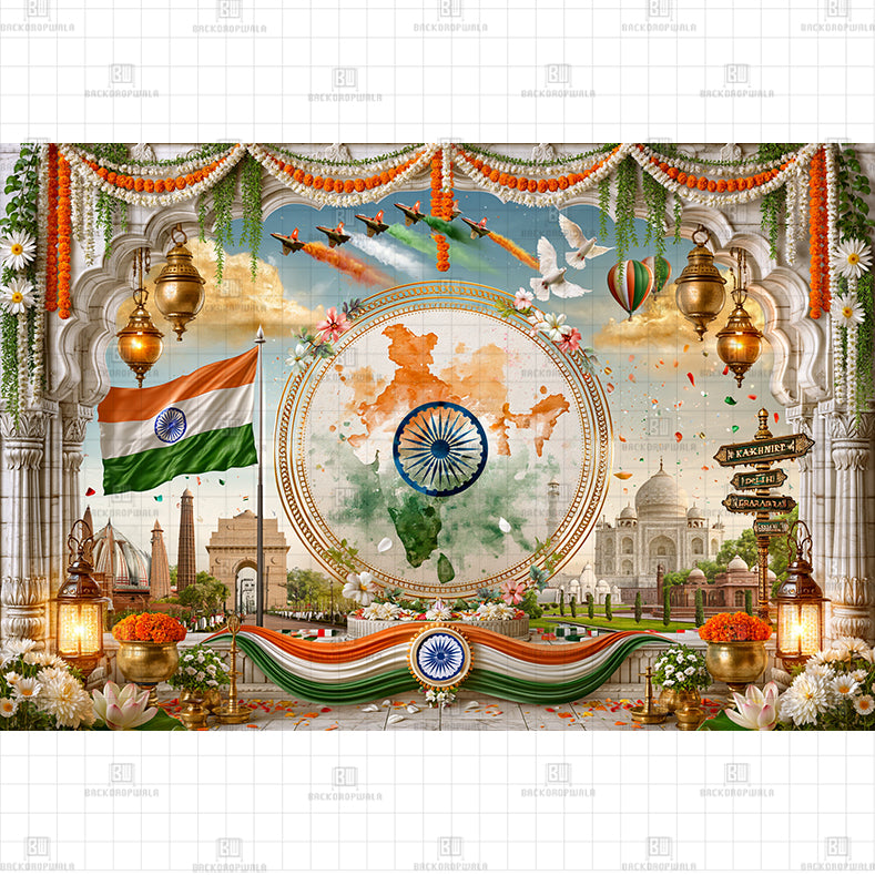 INDIAN FLAG RING BACKDROP