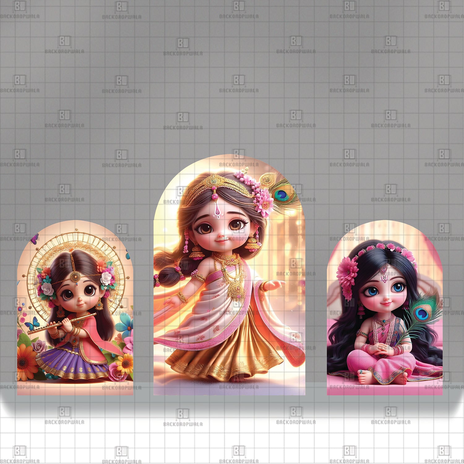 Little Radha Theme Printed Event Backdrop