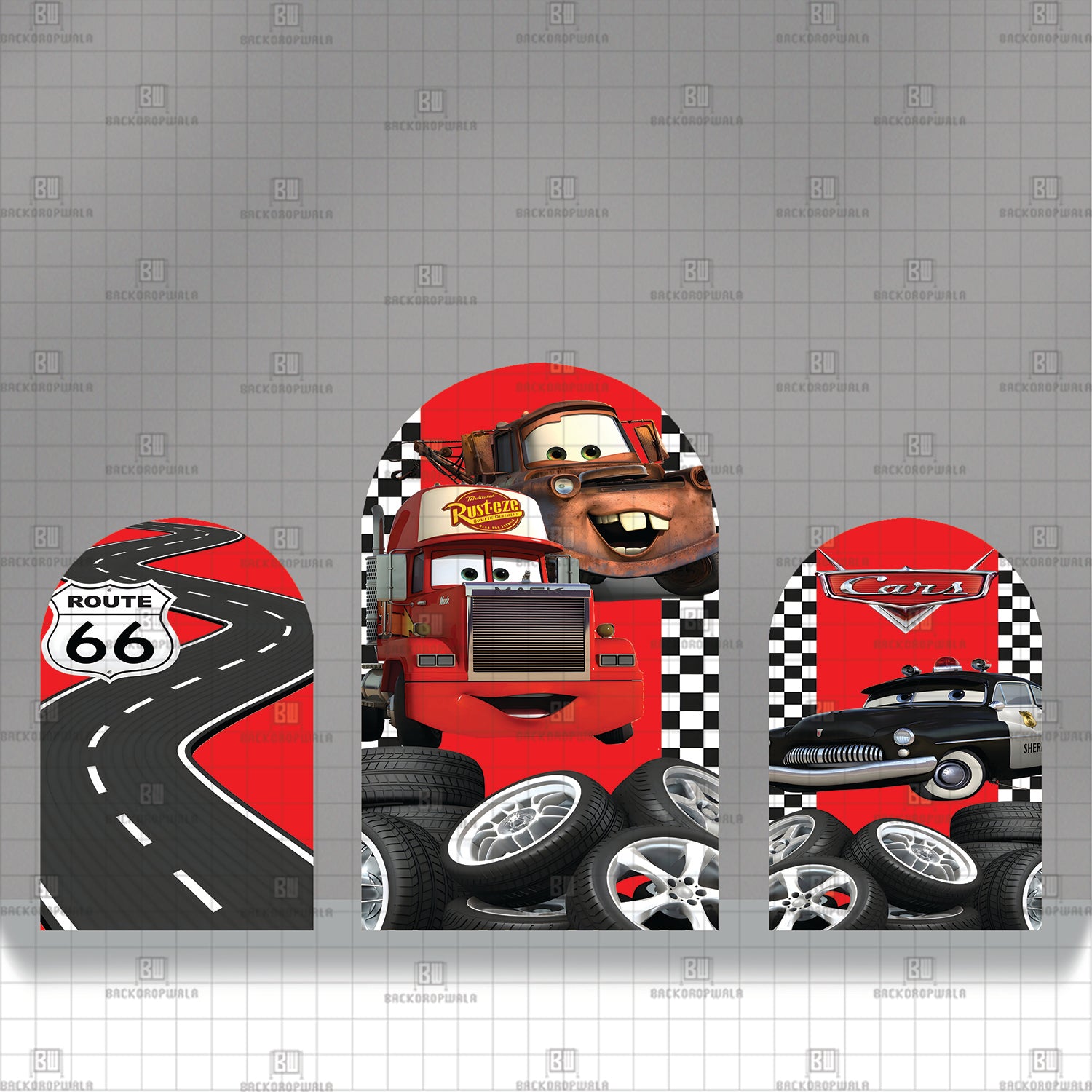 Car Racing Theme Printed Event Backdrop