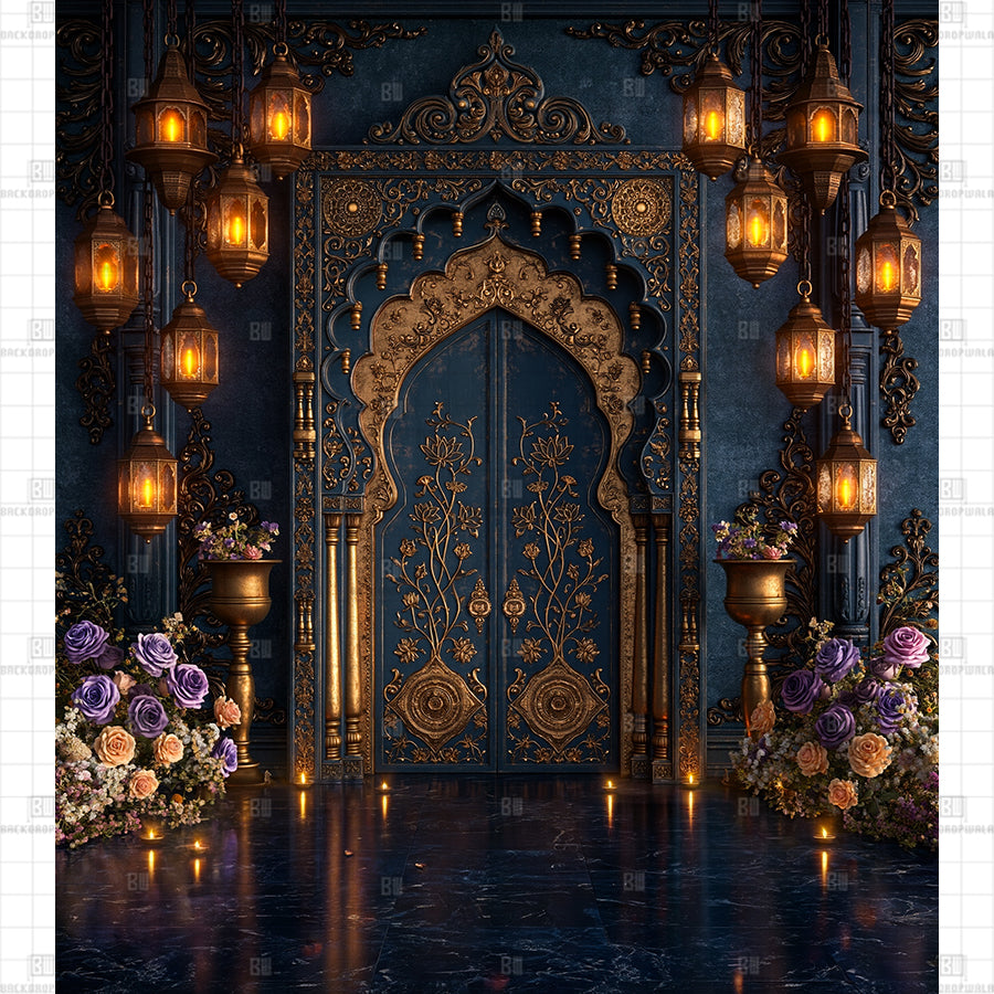The Sapphire Palace Gateway Printed Diwali Decoration Backdrop