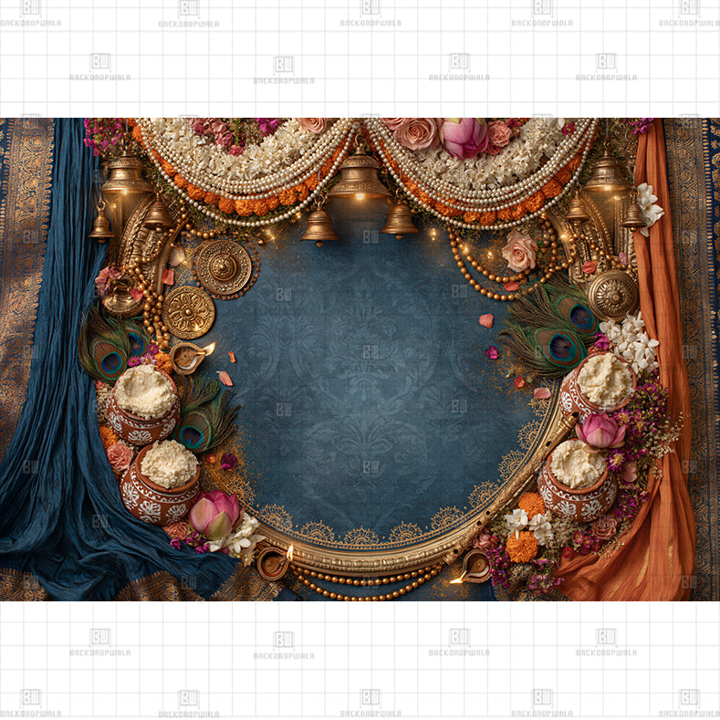 The Midnight Makhan Festival Theme Born Baby Backdrop