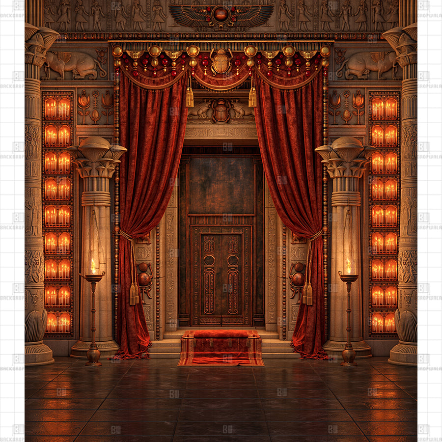 Imperial Egyptian Darbar Printed Diwali Backdrop