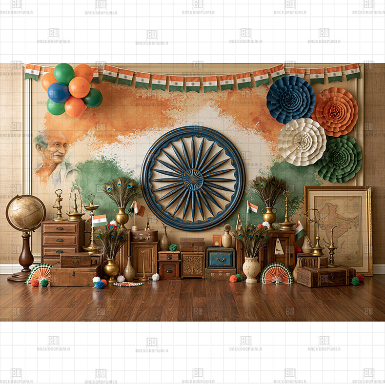 Vibrant Indian Celebration Decor Printed Baby Backdrop