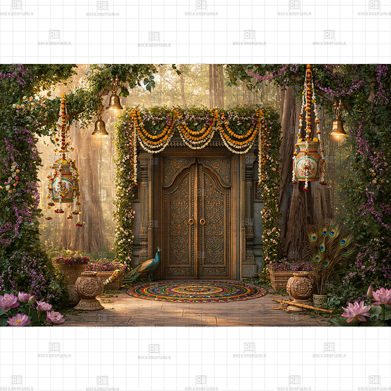 Secret Garden Portal Printed Baby Backdrop