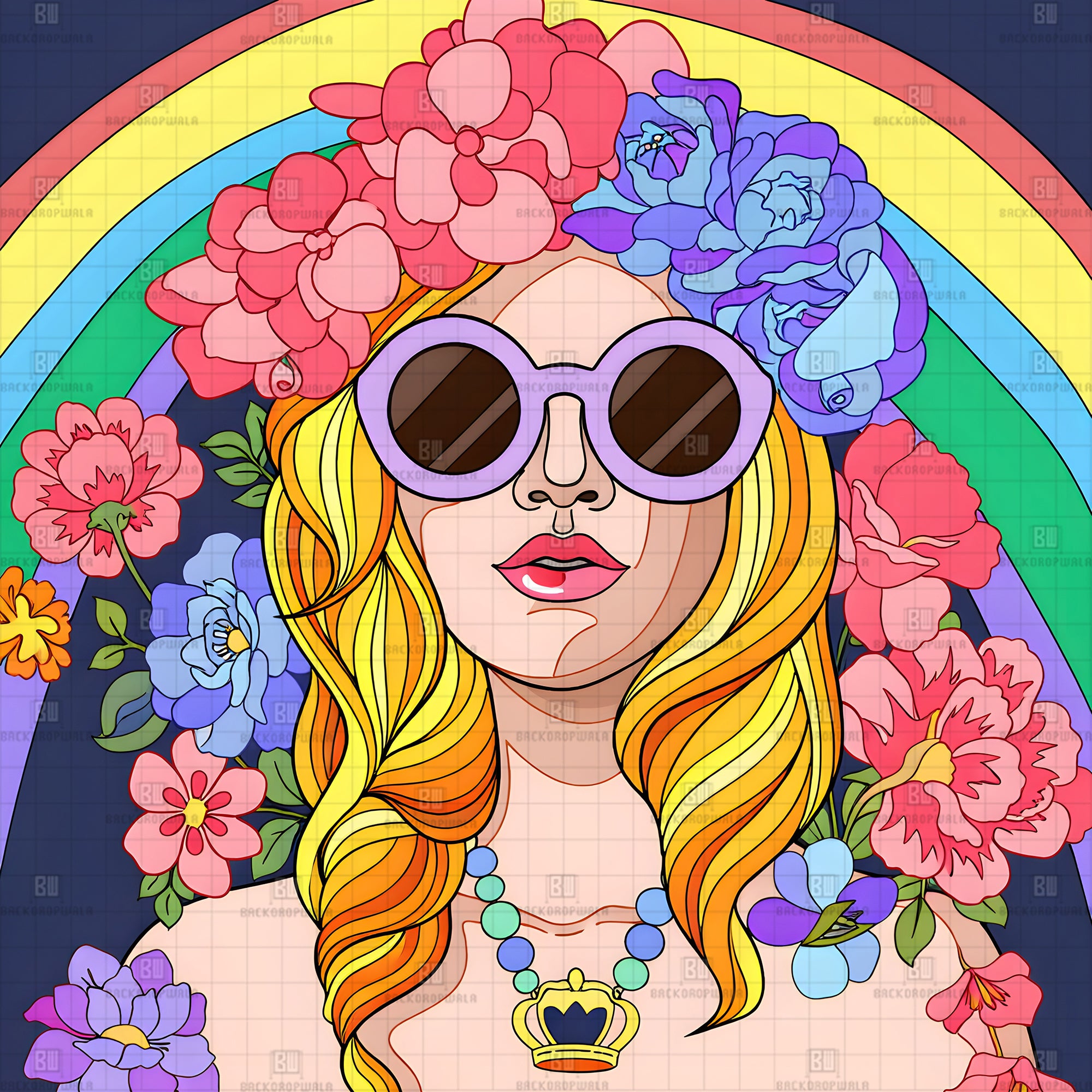 The Rainbow Queen’s Revelry Carnival & Haldi Theme Backdrop