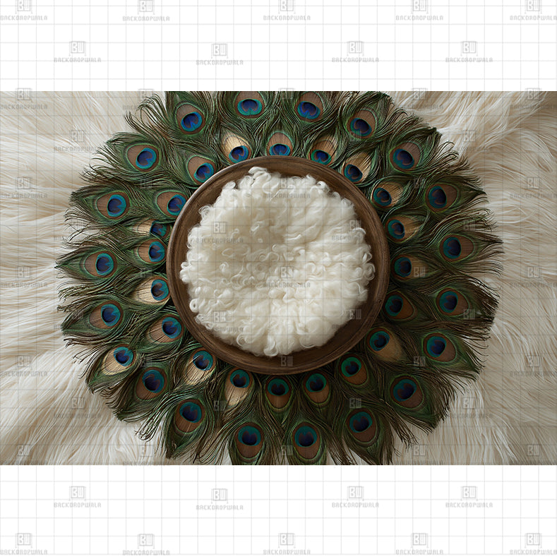 Royal Peacock Vortex Theme Born Baby Backdrop