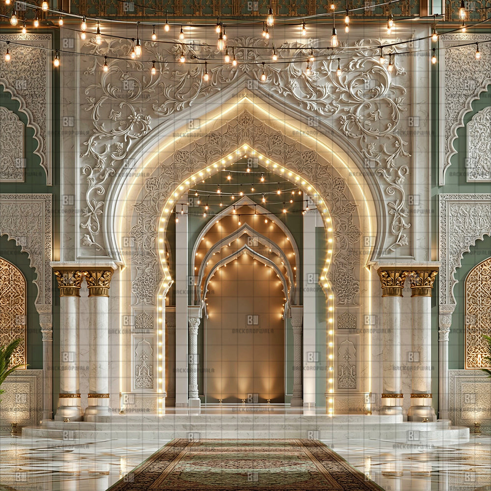 Imperial Moroccan Gateway Ganesh Decoration Printed Backdrop