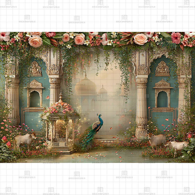 Festive Temple Altar Printed Baby Backdrop