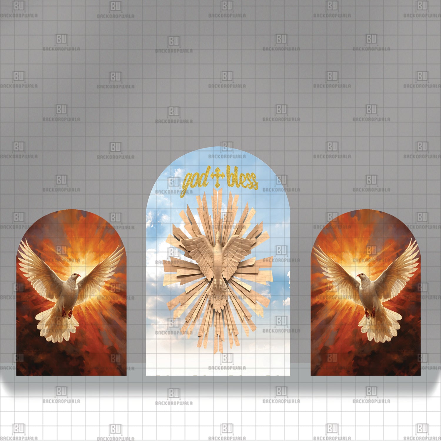 Godbless Theme Printed Event Backdrop
