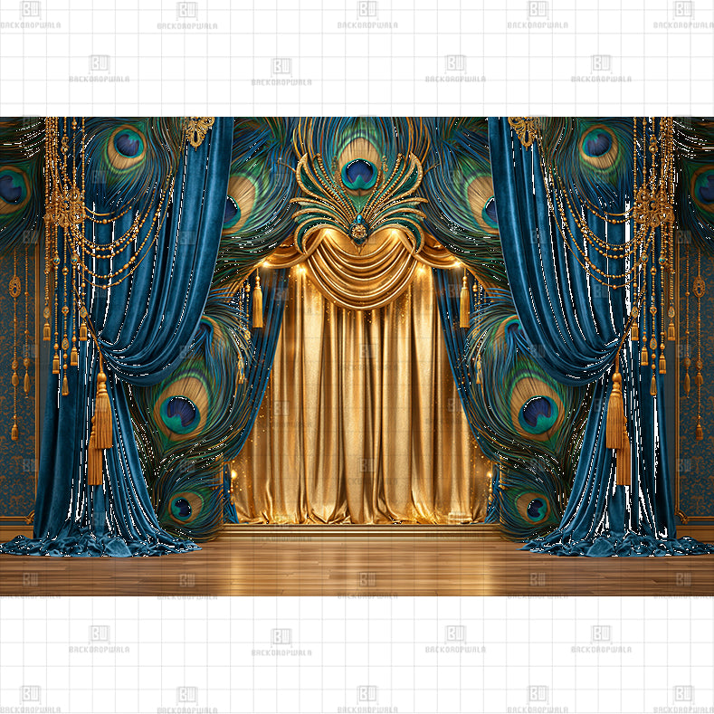 Blue Drape Palace PRINTED BACKDROP