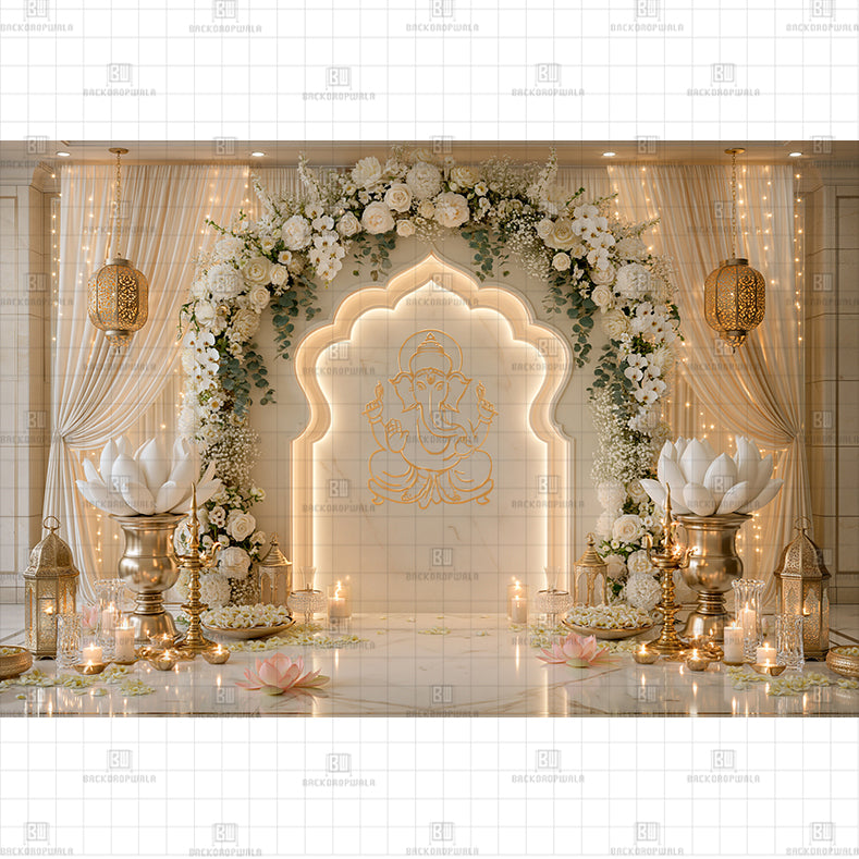 Royal Mandap Elegance Printed Baby Backdrop