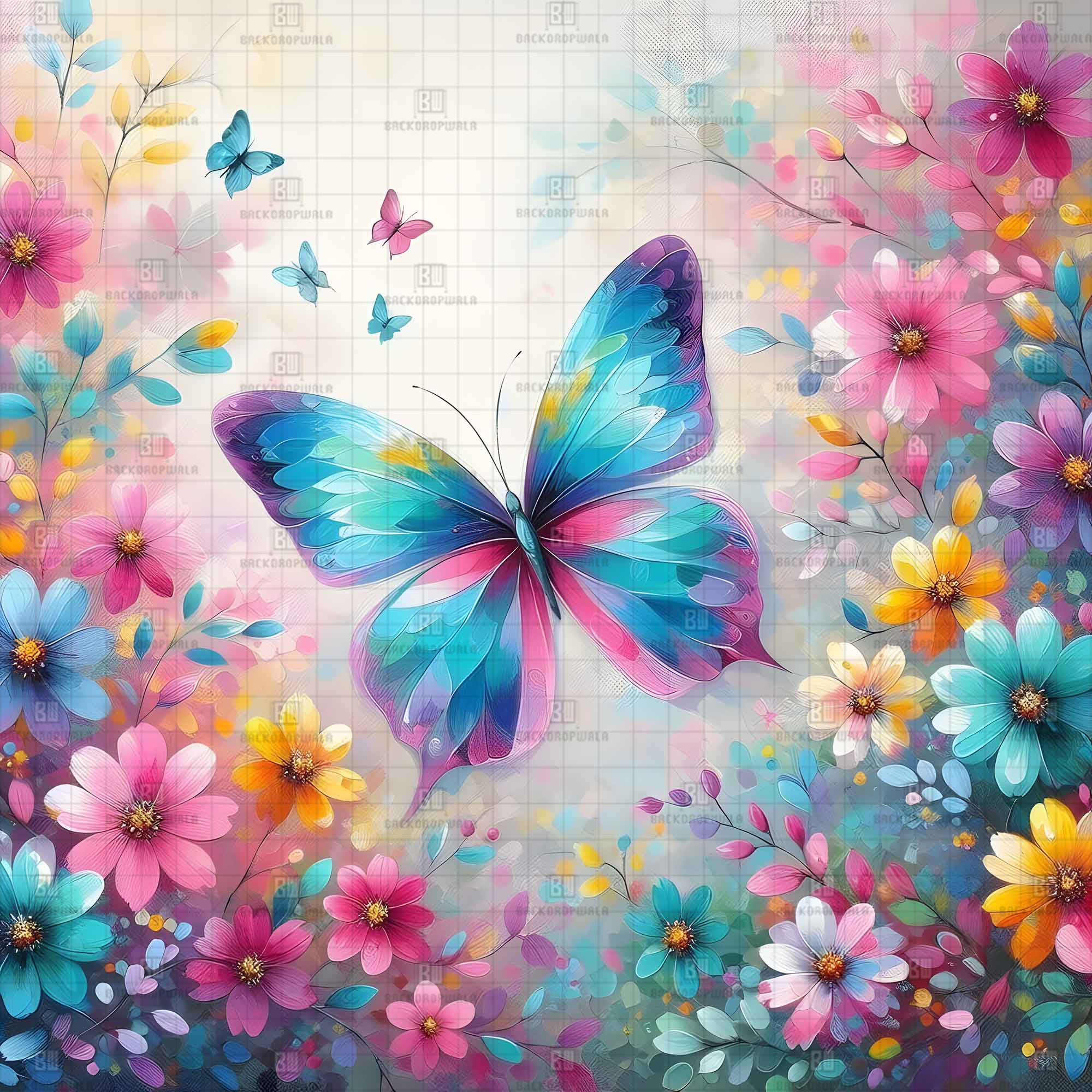 The Butterfly’s Pastel Paradise Carnival & Haldi Theme Backdrop