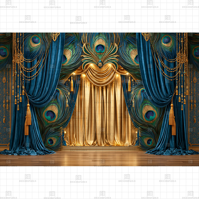 Blue Drape Palace PRINTED BACKDROP