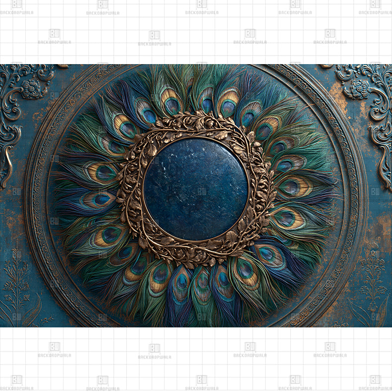 Celestial Peacock Symphony Theme Born Baby Backdrop