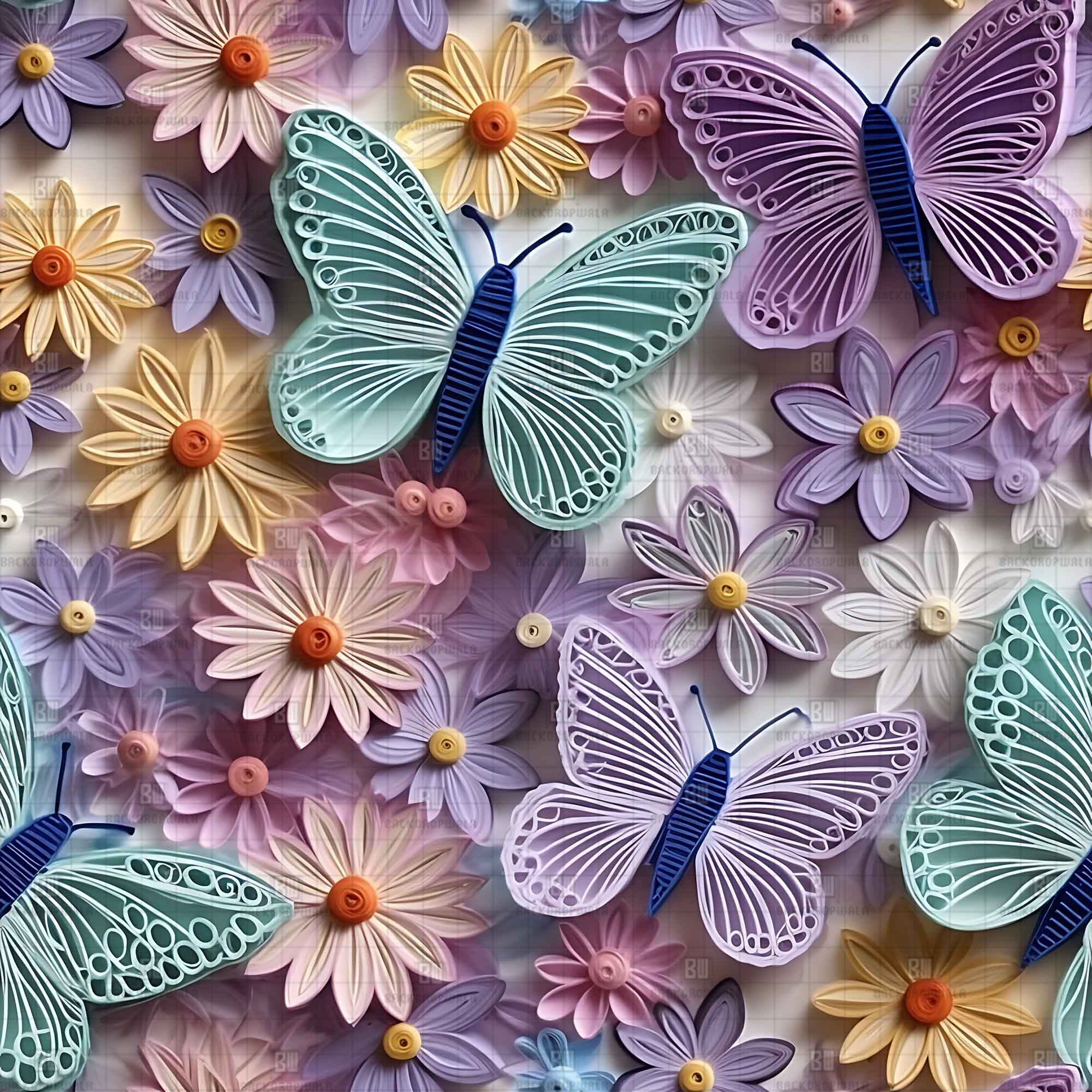 The Butterfly Garden Carnival & Haldi Theme Backdrop