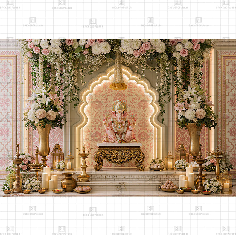 The Grand Vignaharta Darbar Printed Baby Backdrop