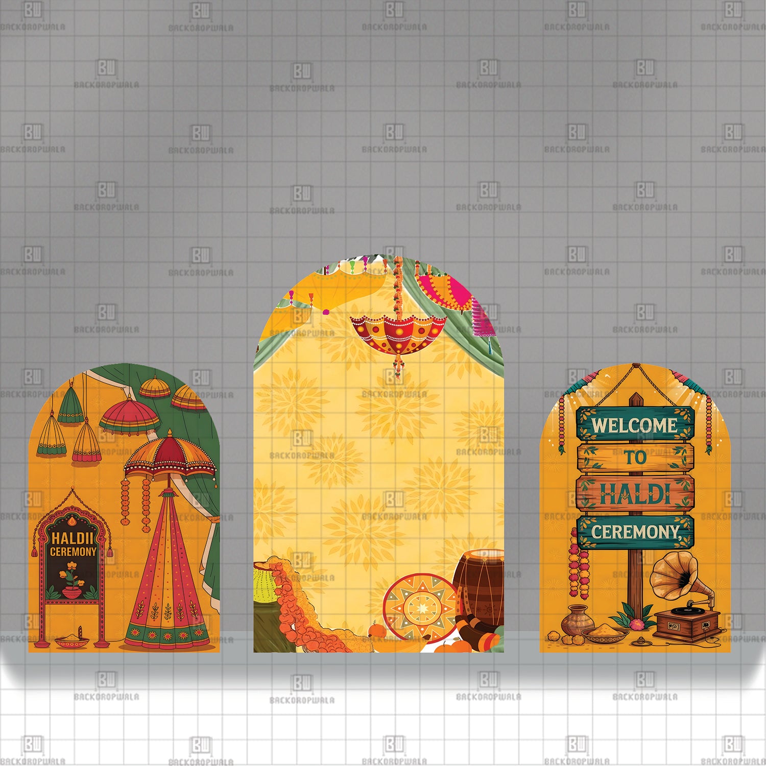 Haldi Carnival Theme Printed Event Backdrop
