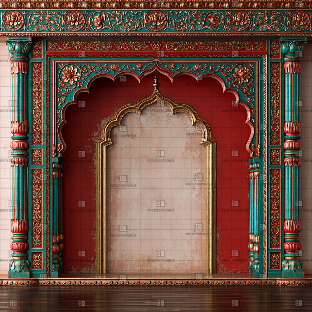 The Majestic Palace Portal Ganesh Decoration Printed Backdrop