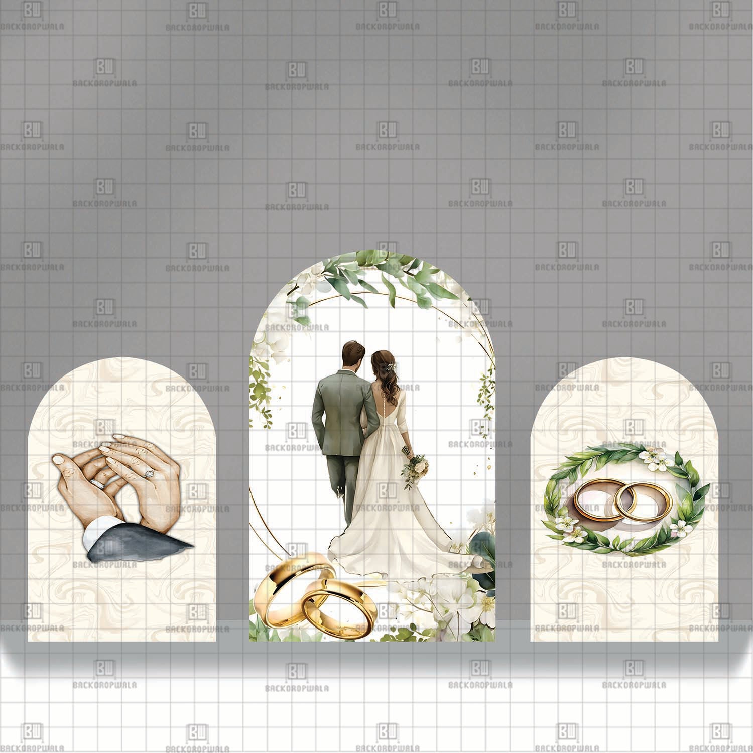 Ring Ceremony Theme Printed Event Backdrop