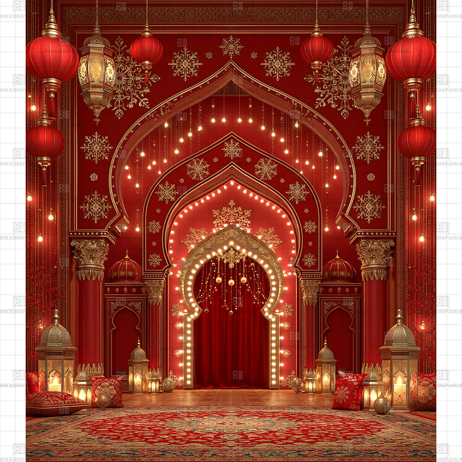 Ruby Glow Festival of Lights Diwali Printed Diwali Backdrop