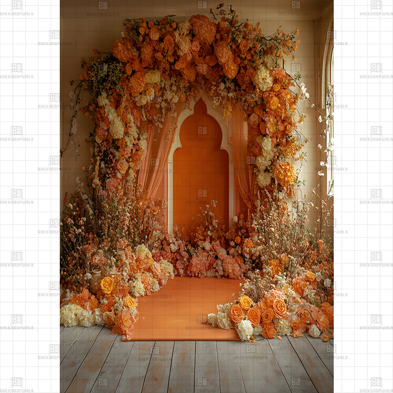 Yuka Structure Backdrop Moroccan Autumn Spice Backdrop Printed Maternity Backdrop – Backdropwala