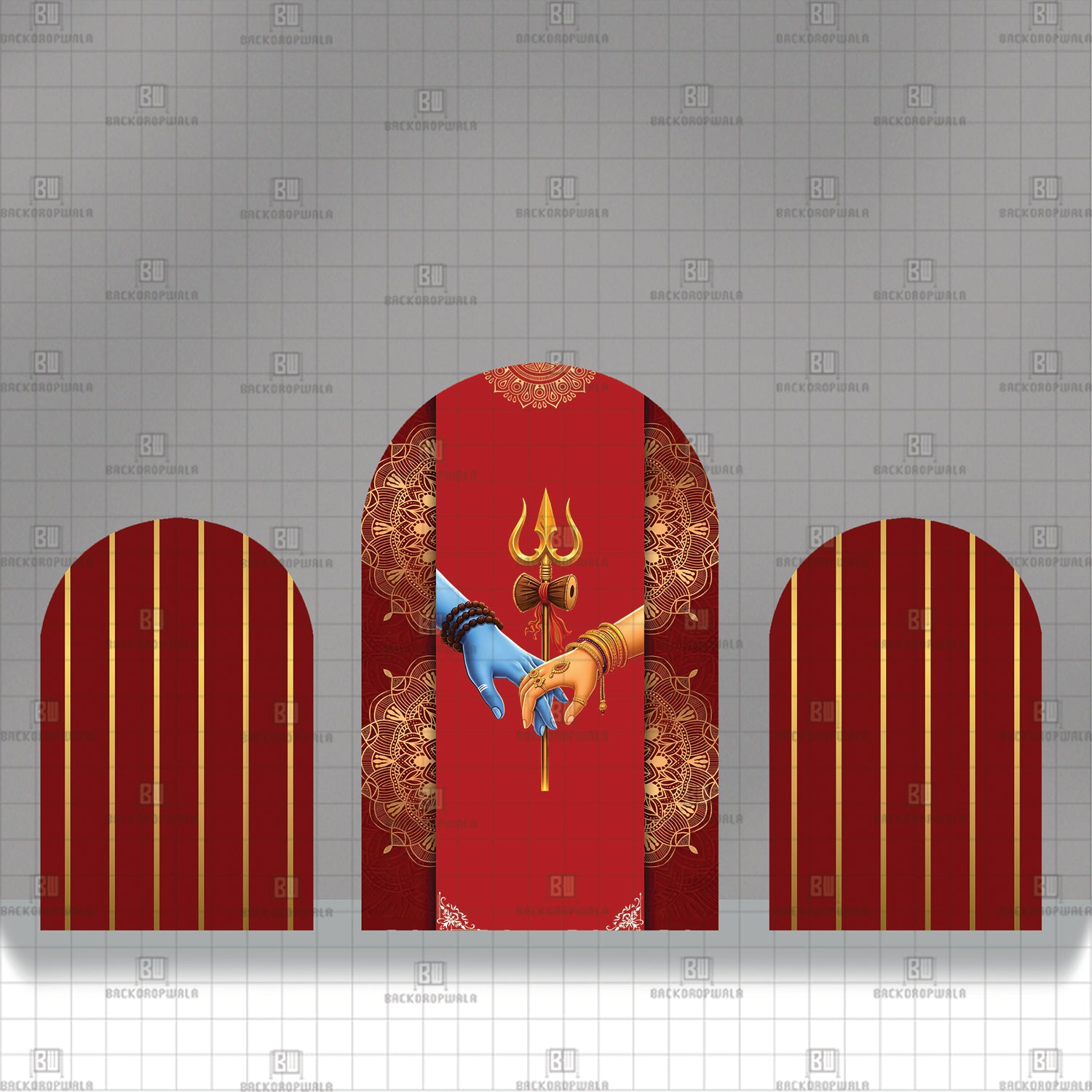 Lord Shiva and Goddess Parvati Theme Printed Event Backdrop