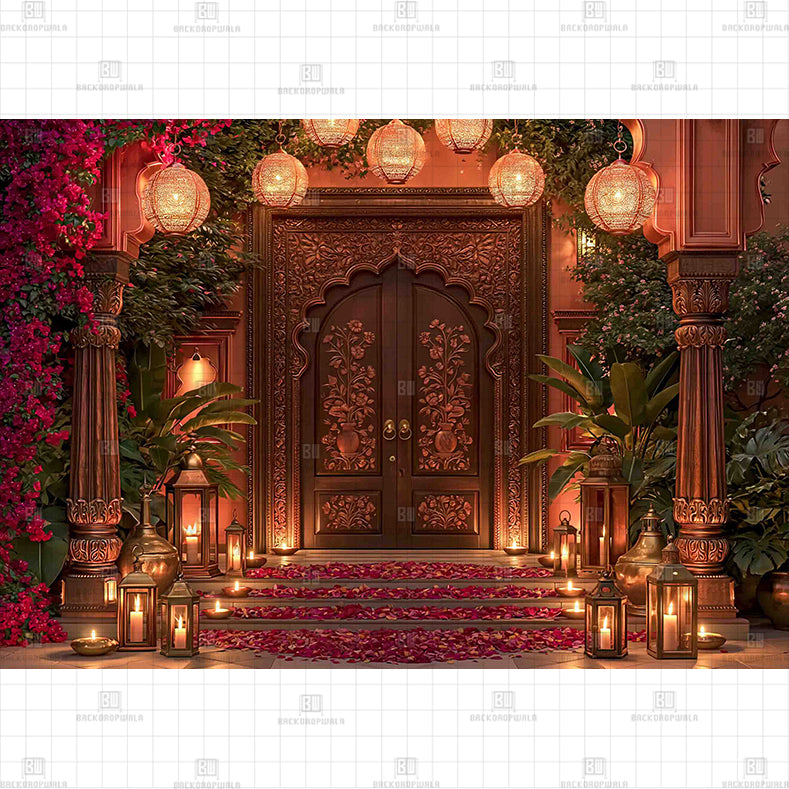 Rose Petal Palace Printed Diwali Baby Backdrop