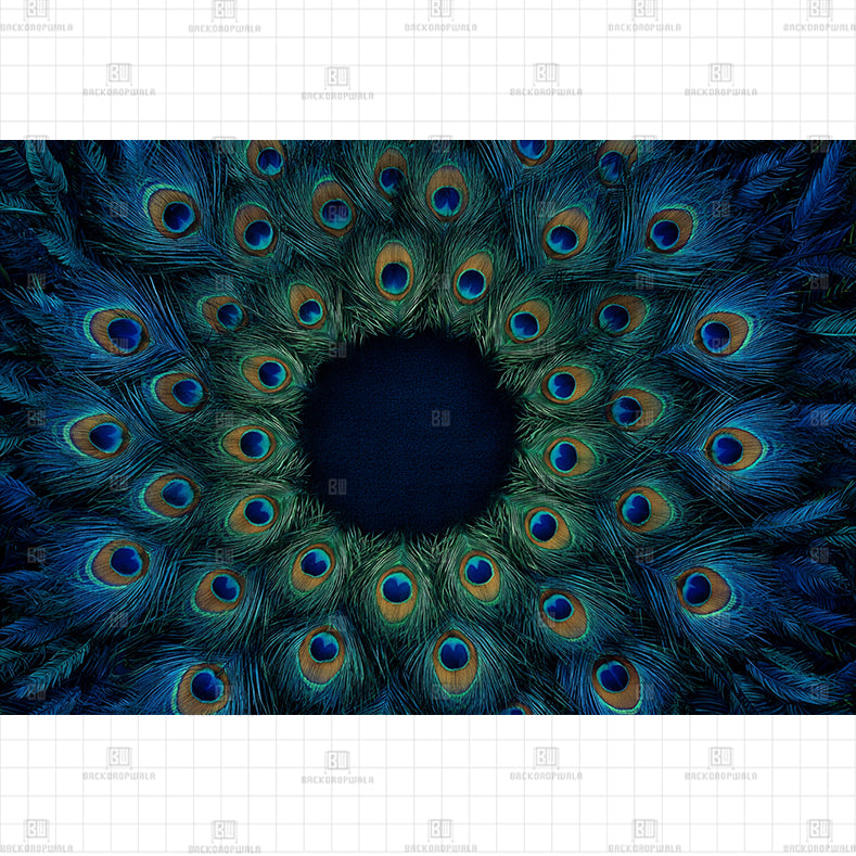 DIVINE PEACOCK MEDALLION PRINTED BACKDROP