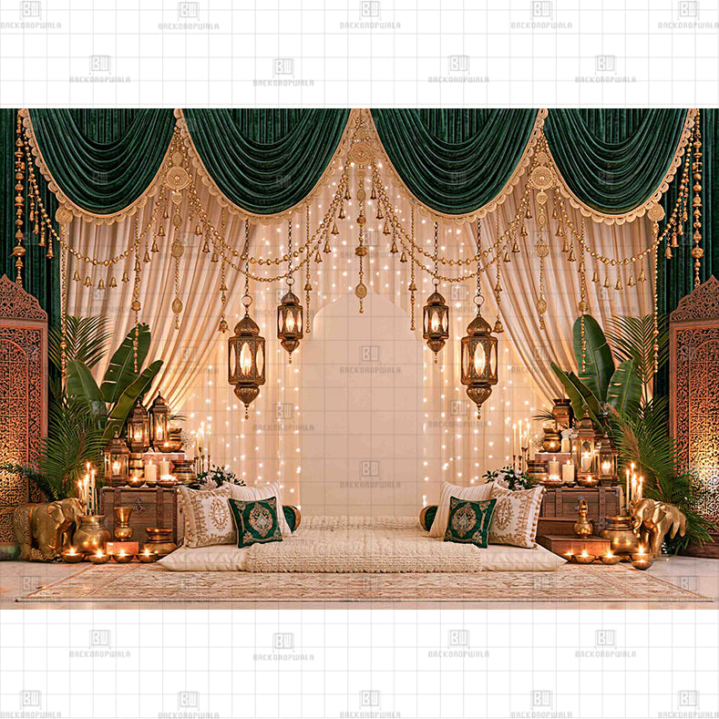 Shahi Baithak Printed Diwali Baby Backdrop