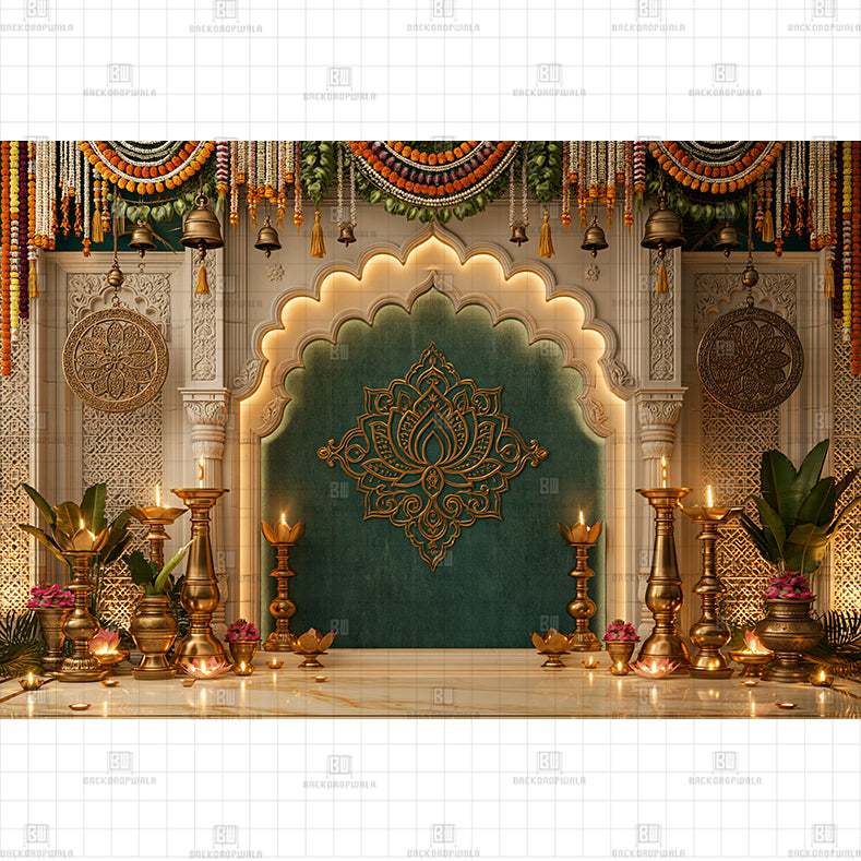 Golden Hour Festive Archway Printed Baby Backdrop