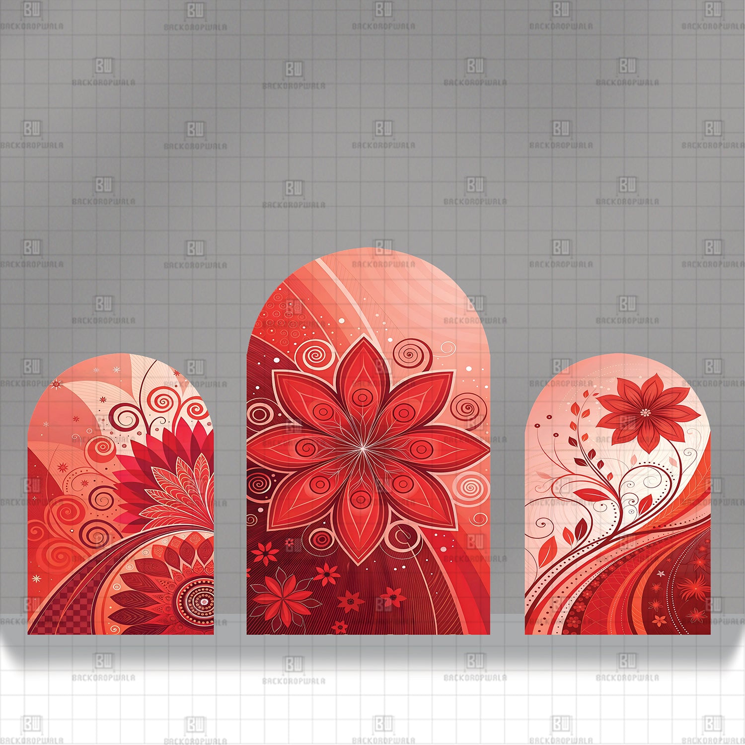 Saffron Blooms Theme Printed Event Backdrop
