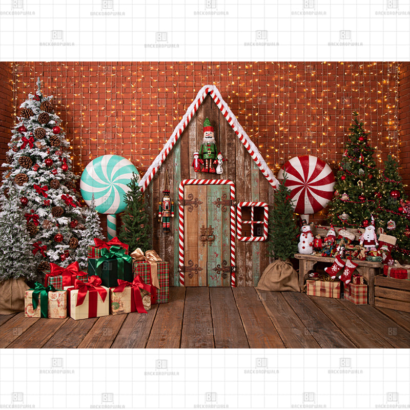 A Festive Evergreen Holiday Printed Baby Backdrop